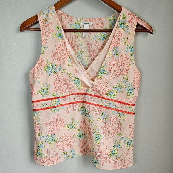 Y2K Old Navy Perfect Fit Pink Floral Babydoll Tank Top Women's Small Fairycore - Picture 5 of 9